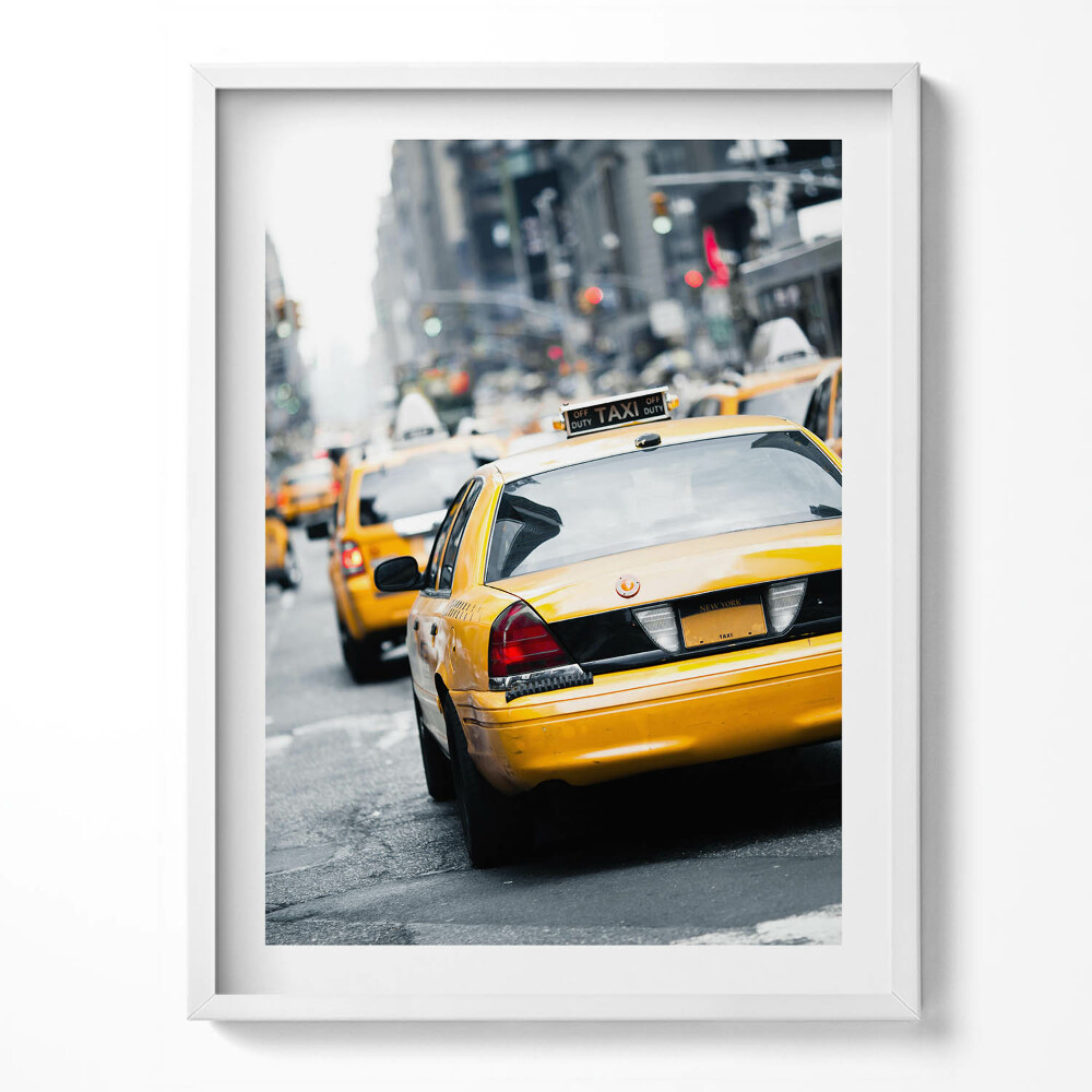 Tablou living cu rama Taxiurile din New York City în ambuteiajele orașului