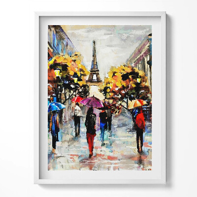 Tablou living cu rama Străzile Eiffel Nova - Toamna pictată