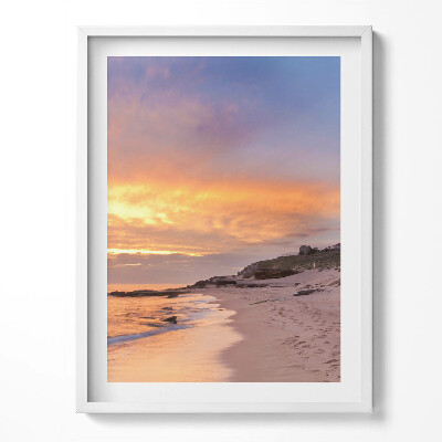 Tablou living cu rama Peisaj marin cu plajă și far