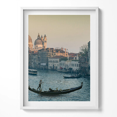 Tablou living cu rama Gondola în Veneția - Italia