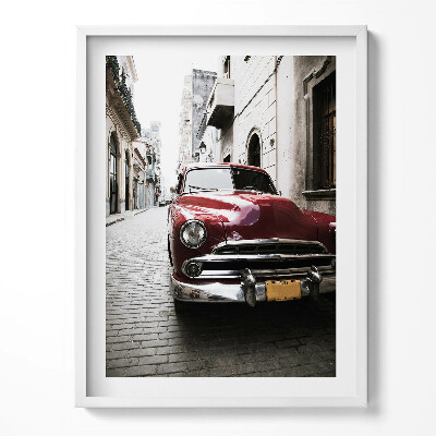 Tablou living cu rama Mașină roșie veche