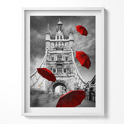 Tablou rama Umbrele roșii pe Podul Londrei