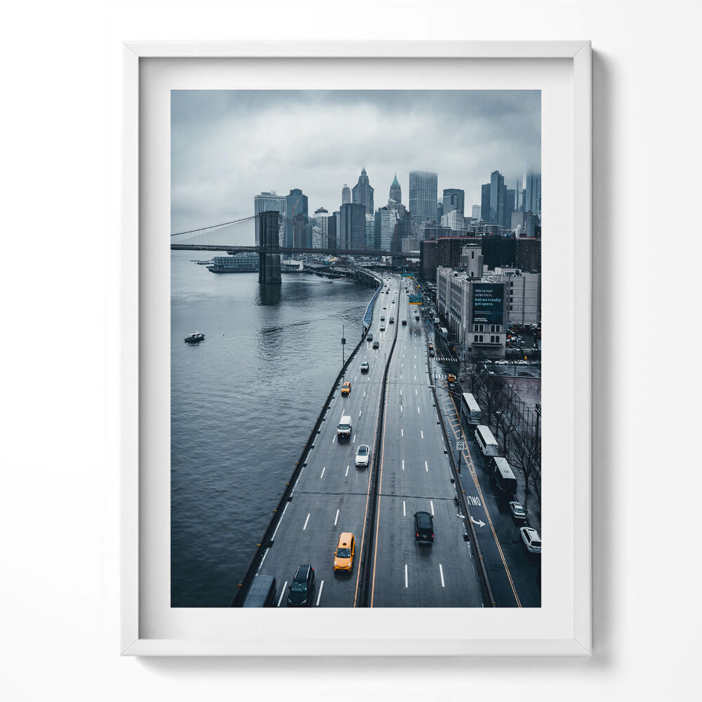 Tablou rama Strada orașului din vedere de pasăre