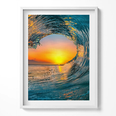 Tablou living cu rama Val de apă la apus