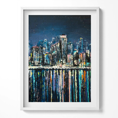 Tablou living cu rama Țara Florilor - un oraș fantastic de pe litoral