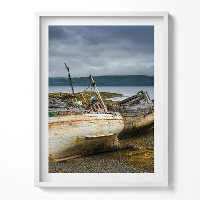 Tablou living cu rama Golful Salen și bărcile