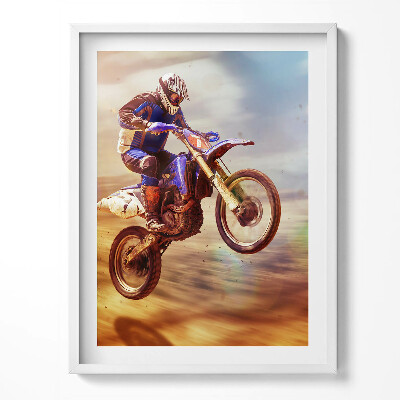 Tablou rama Motociclist în deșert