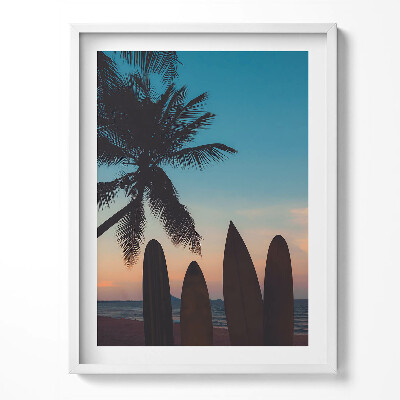 Tablou living cu rama Surfing pe o plajă tropicală