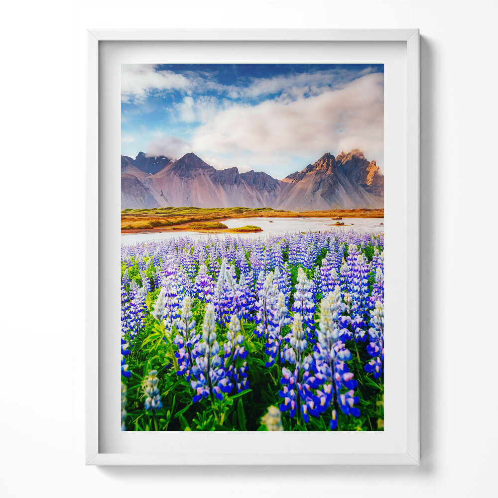 Tablou living cu rama Flori magice de lupin