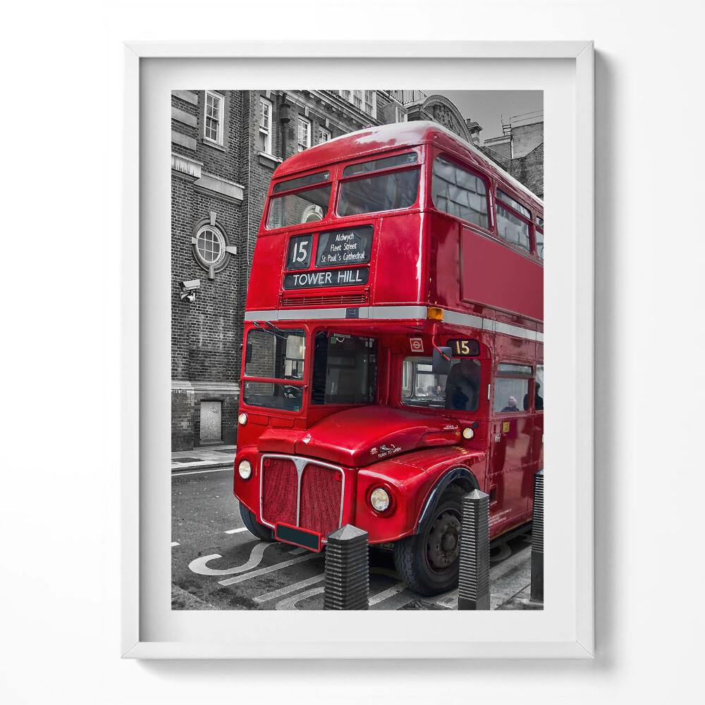 Tablou rama Autobuz roșu cu etaj