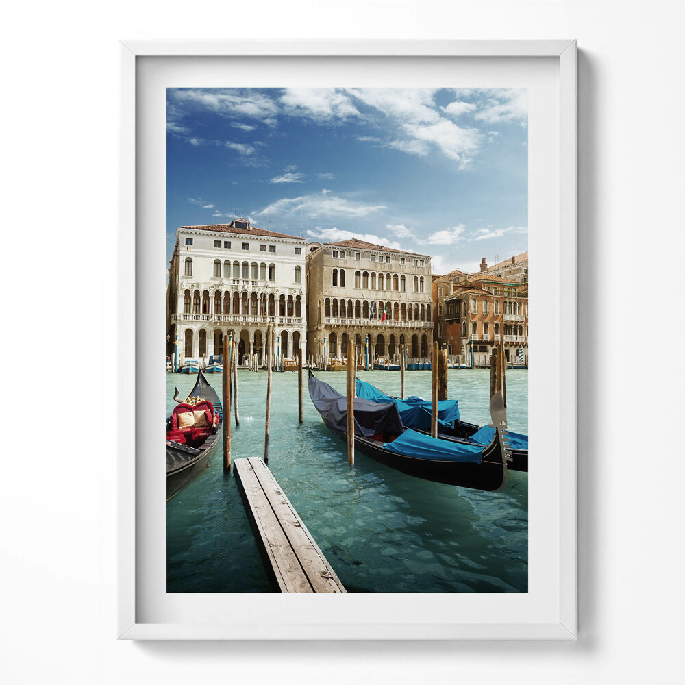 Tablou living cu rama Gondole Veneția Italia