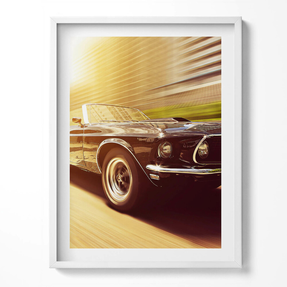 Tablou living cu rama Mașină clasică pe șosea