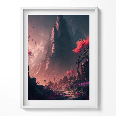 Tablou rama Pădure și munți magici