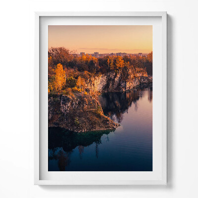 Tablou rama Lacul Zakrzówek din Cracovia în toamnă