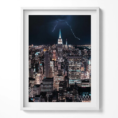 Tablou rama Zgârie-nori din New York noaptea