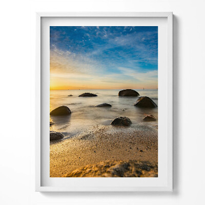 Tablou living cu rama Răsărit de soare Marea Baltică