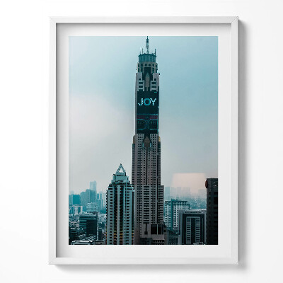 Tablou living cu rama Turnul Baiyoke din Thailanda