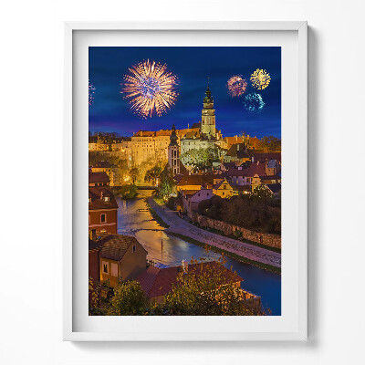 Tablou rama Focuri de artificii Krumlov Republica Cehă