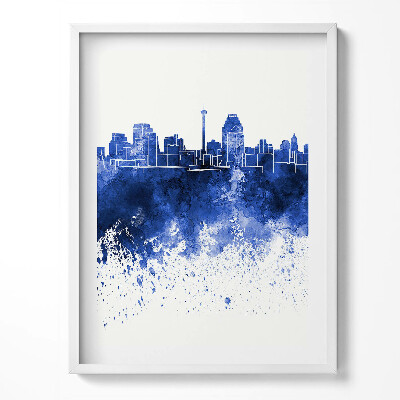 Tablou living cu rama Panoramă a acuarelelor din San Antonio