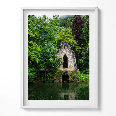 Tablou living cu rama Ruinele vechii capele din Chamonix, Franța