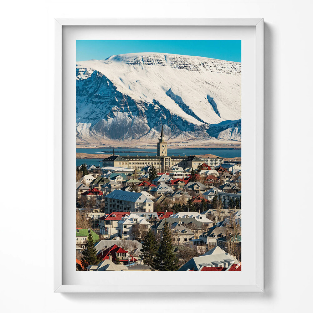 Tablou rama Vedere a orașului Reykjavik, Islanda