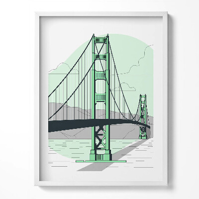 Tablou rama Desen al Podului Golden Gate