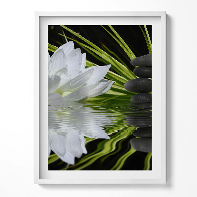 Tablou living cu rama Nufăr și frunze