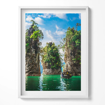 Tablou living cu rama Natura copacilor lacului