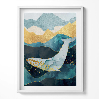 Tablou living cu rama Balenă abstractă