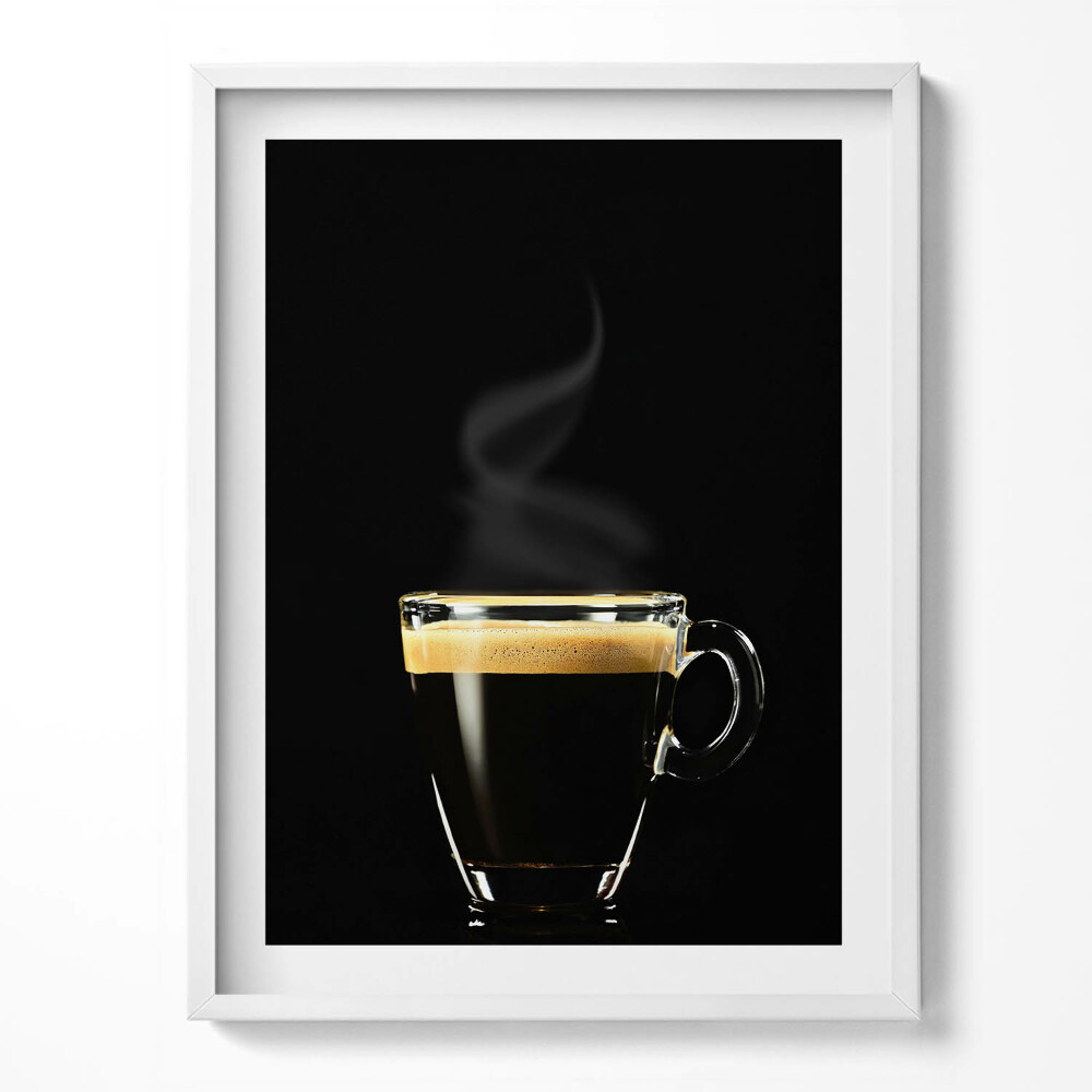 Tablou rama Un pahar de cafea neagră