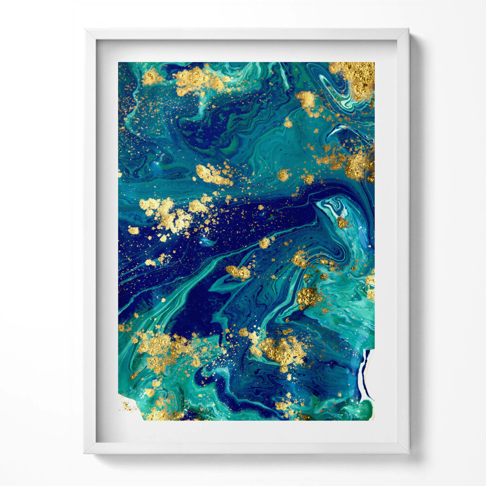 Tablou living cu rama Abstracție cu aur