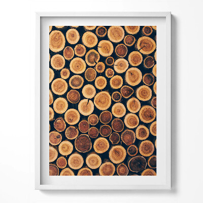 Tablou living cu rama Buturugi de copac din lemn