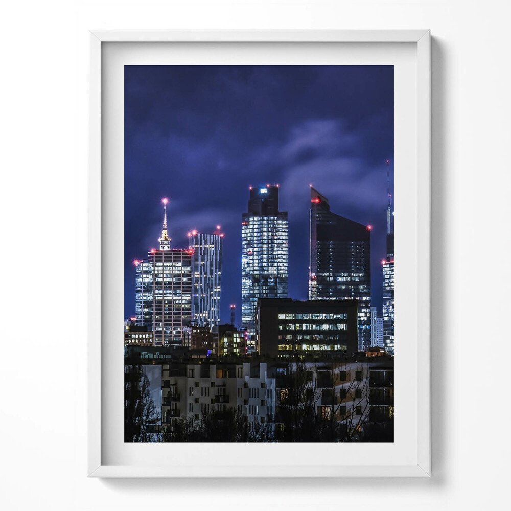 Tablou rama Clădirile orașului noaptea