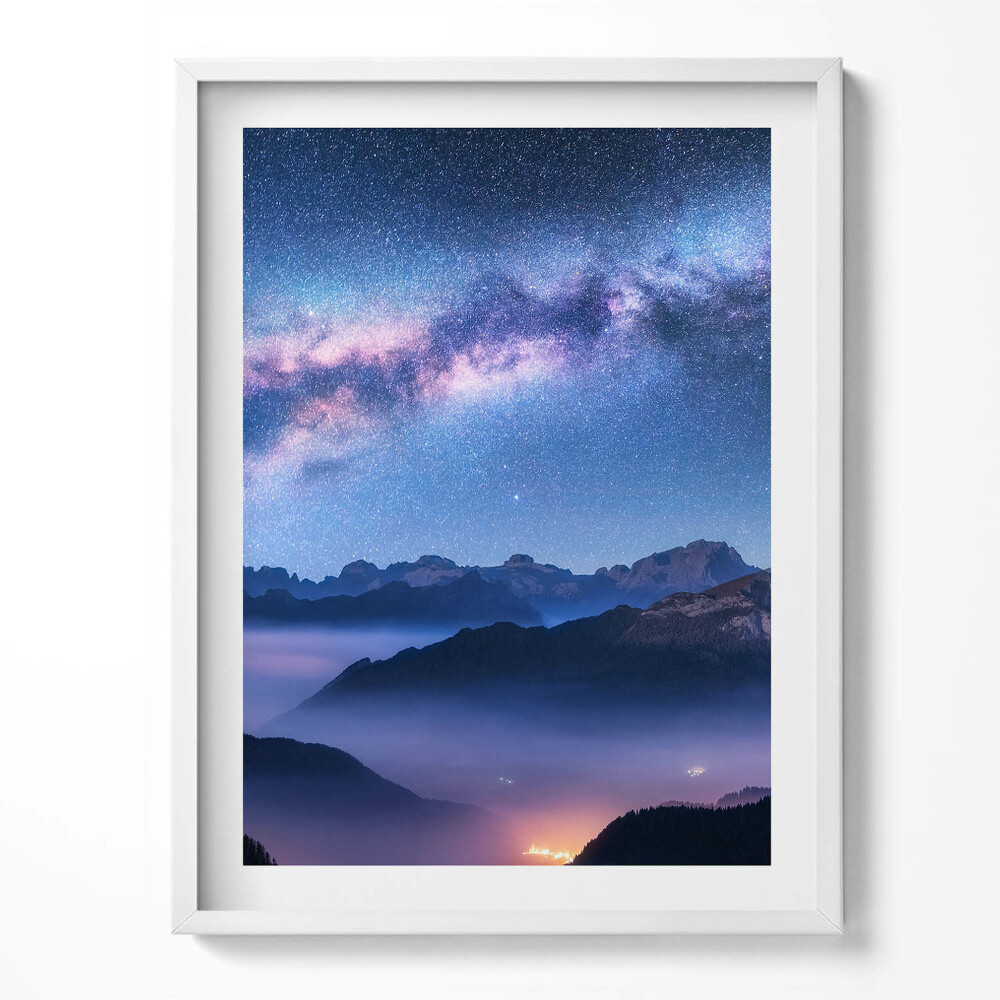 Tablou rama Cer înstelat peste munți