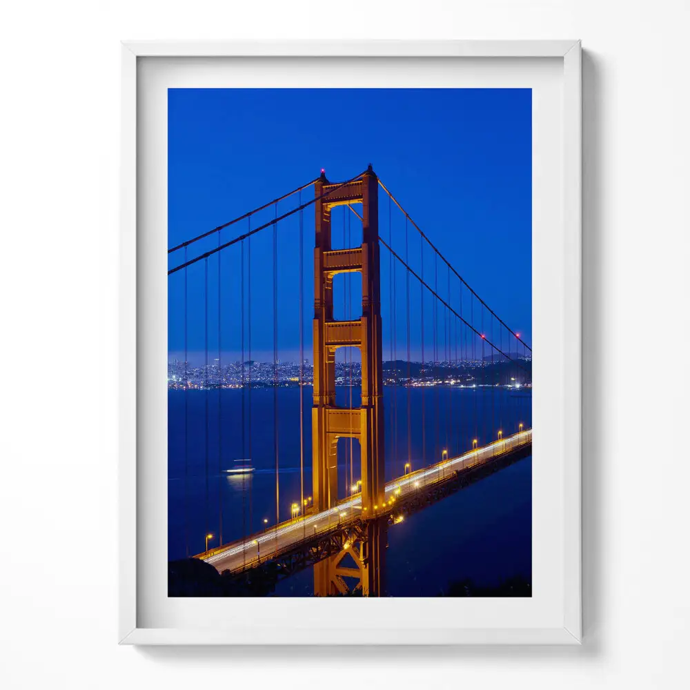 Tablou living cu rama Vedere a podului Golden Gate