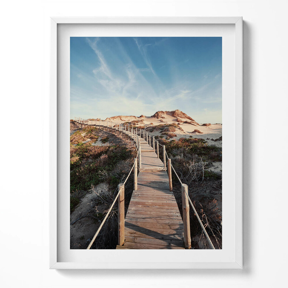 Tablou living cu rama Peisaj de vară și drum de lemn