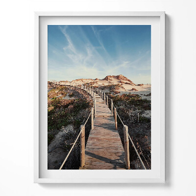 Tablou living cu rama Peisaj de vară și drum de lemn