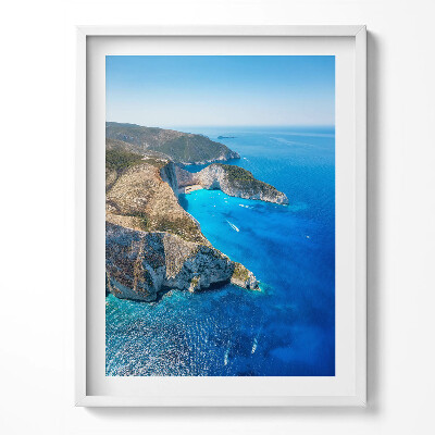 Tablou rama Peisaj de vară cu stânci și coastă