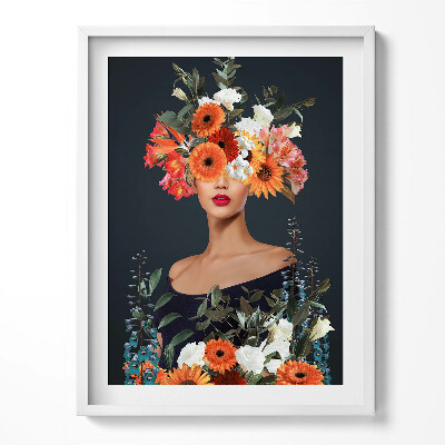 Tablou rama Cap de femeie în flori