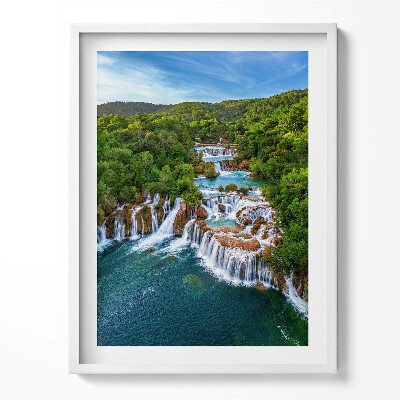 Tablou living cu rama Cascade și râul Krka, Croația