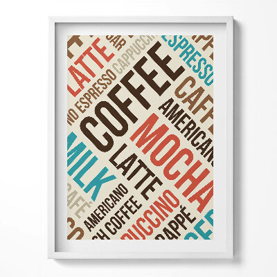 Tablou rama Semne de bucătărie - Nume de cafea