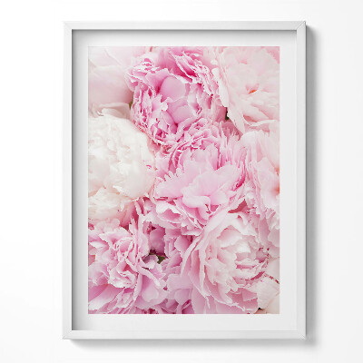 Tablou living cu rama Bujori cu flori delicate