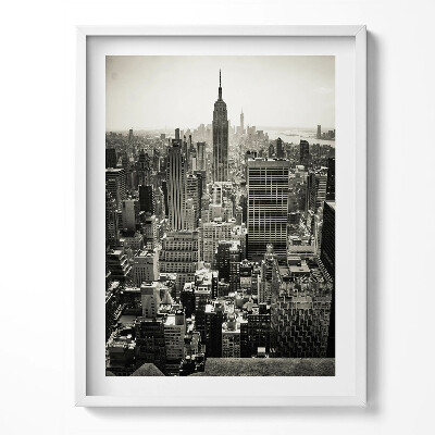 Tablou rama Vedere alb-negru a orașului New York