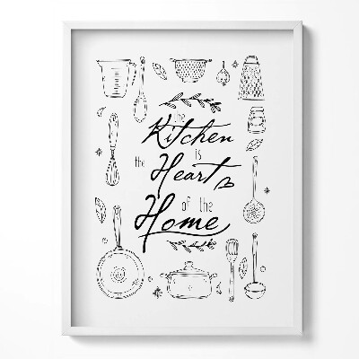Tablou rama Inscripția pentru bucătărie «Bucătăria este inima casei»