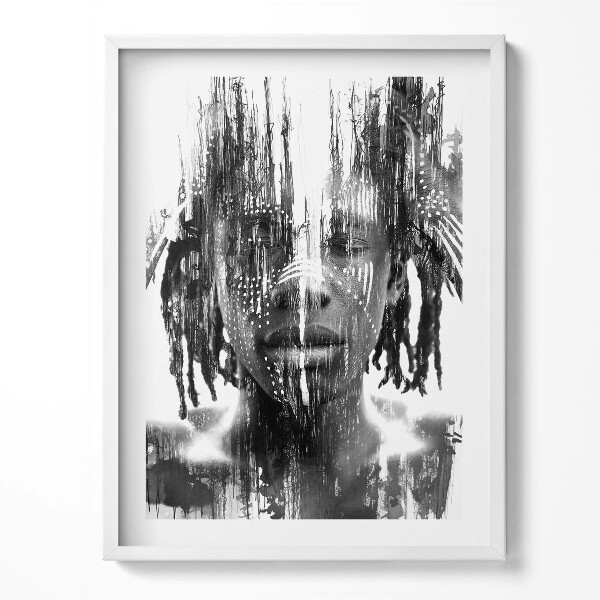 Tablou living cu rama Ilustrație a unui african indigen