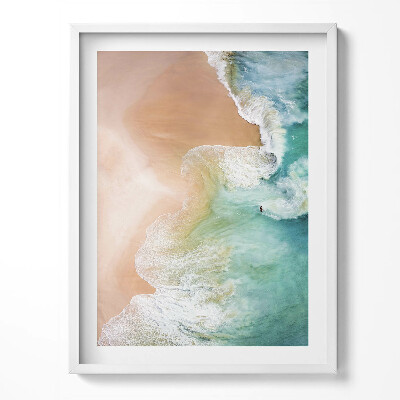 Tablou rama Valurile mării și plaja din vedere