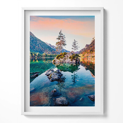 Tablou rama Peisaj frumos al lacului de munte