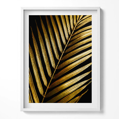 Tablou rama Frunză în strălucire aurie