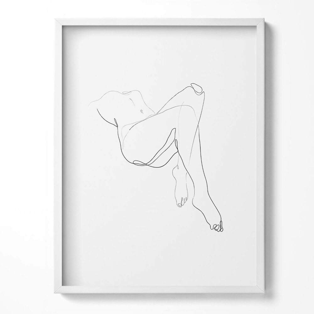 Tablou living cu rama Artă liniară a corpului feminin