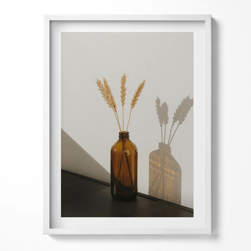 Tablou living cu rama Vază boho cu știeturi de porumb